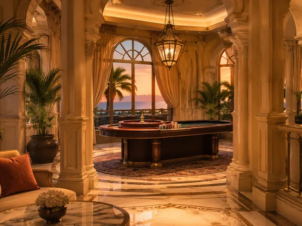 Decorative images of casino rooms—not actual screens of Zuma Dragons